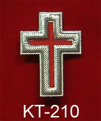 Vendor-unknown Knight Templar 1" Silver Metal Passion Cross