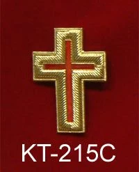 Vendor-unknown 2" Gold Metal Passion Cross Pin