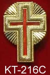 Vendor-unknown 2" Gold Metal Cap Cross With Rays