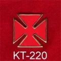 Vendor-unknown Knight Templar 1" Red Enamel Templar Cross - Clutch Back