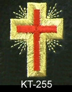Vendor-unknown Machine Embroidered Gold Passion Cross With Rays Knight Templar
