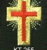 Vendor-unknown Machine Embroidered Gold Passion Cross With Rays Knight Templar