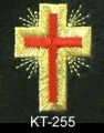 Vendor-unknown Machine Embroidered Gold Passion Cross With Rays Knight Templar