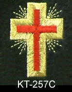 Vendor-unknown Machine Embroidered Passion Cross With Rays Knight Templar