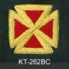 Vendor-unknown Red Embroidered Templar Cap Cross With Gold Bullion