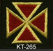 Vendor-unknown Machine Embroidered Gold Templar Cross Knight Templar