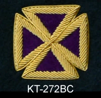 Vendor-unknown Purple Templar Cap Cross With Gold Bullion Knight Templar