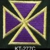 Vendor-unknown Machine Embroidered Purple Templar Cap Cross