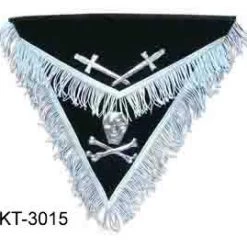 Vendor-unknown Apron - Silver Skull & Crossbones With Fringe