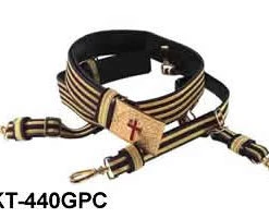 Vendor-unknown Knight Templar Black Belt With Black & Gold Lace