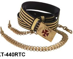 Vendor-unknown Knight Templar Black Belt With Black & Gold Lace