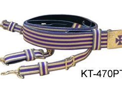 Vendor-unknown Knight Templar Black Belt With Purple & Gold Lace