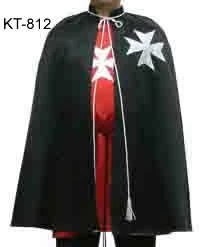 Vendor-unknown Order Of Malta Red Satin Mantle Cap