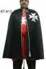Vendor-unknown Knight Templar Order Of Malta Black Satin Mantle