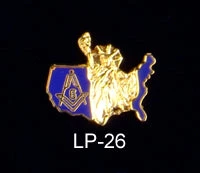 Vendor-unknown Blue Lodge Lapel Pin W/Statue Of Liberty