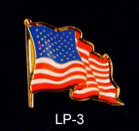 Vendor-unknown Waving US Flag Lapel Pin
