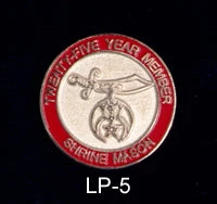 Vendor-unknown 25 Year Member Shrine Mason Lapel Pin Lapel Pins