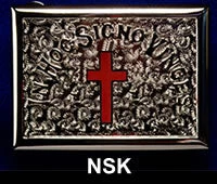 Vendor-unknown Nickel Belt Buckle - Red Passion Cross Knight Templar