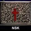 Vendor-unknown Nickel Belt Buckle - Red Passion Cross Knight Templar