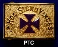 Vendor-unknown Knight Templar Gold Belt Buckle - Purple Templar Cross