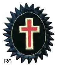 Vendor-unknown Rosette - Gold Passion Cross Knight Templar