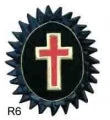 Vendor-unknown Rosette - Gold Passion Cross Knight Templar
