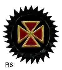 Vendor-unknown Knight Templar Rosette - Red Templar Cross
