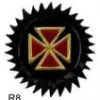 Vendor-unknown Knight Templar Rosette - Red Templar Cross