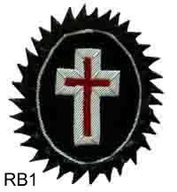 Vendor-unknown Rosette - Silver Bullion Passion Cross Knight Templar