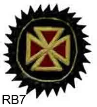 Vendor-unknown Rosette - Red Bullion Templar Cross Knight Templar
