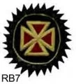 Vendor-unknown Rosette - Red Bullion Templar Cross Knight Templar