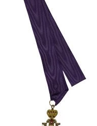 Vendor-unknown Sovereign/Past Sovereign Jewel On Purple Moire Ribbon Collar