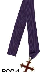 Vendor-unknown Red Cross Of Constantine Member Jewel On Purple Moire Ribbon Collar - Gold Filled